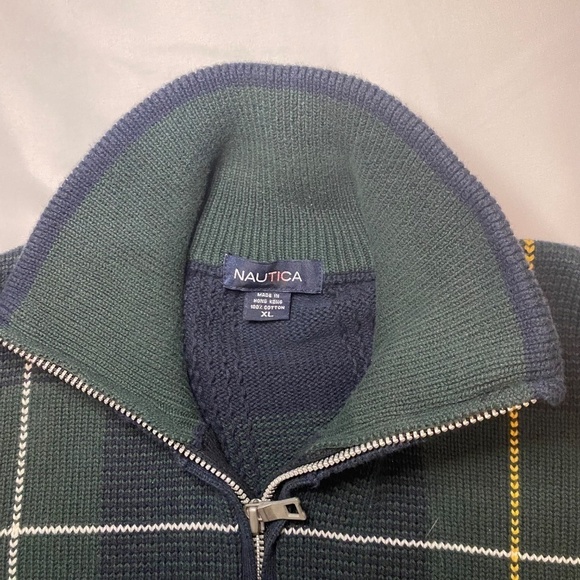 Vintage Nautica 1/4 Zip Grandpa Knit Men's Sweater- Size XL - Picture 8 of 8